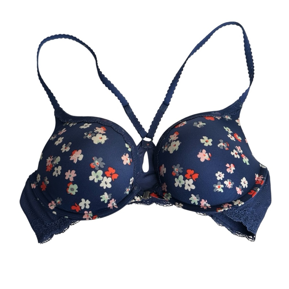 Aerie Blue Floral Lace Brooke Bra 34B